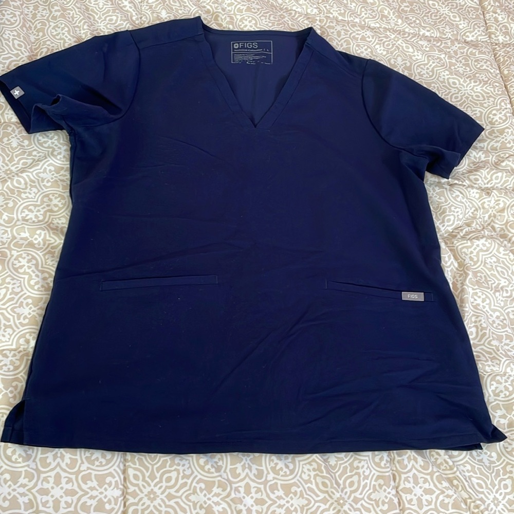 Figs Catarina scrub top- navy blue large